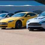 A small and lovely fleet of Aston Martins spied near the back straight