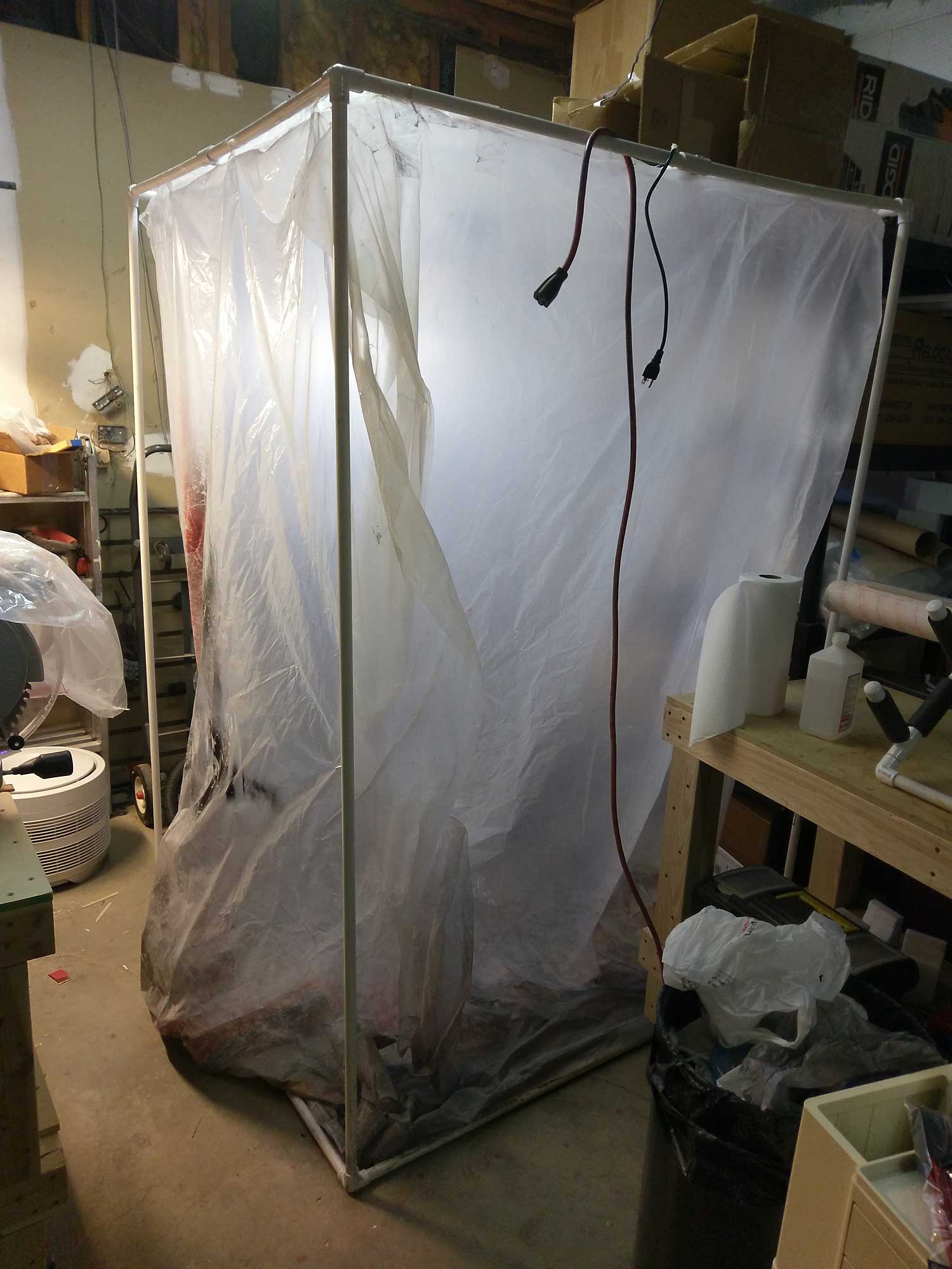 Making a Paint Booth with PVC Pipe and Drop Cloth