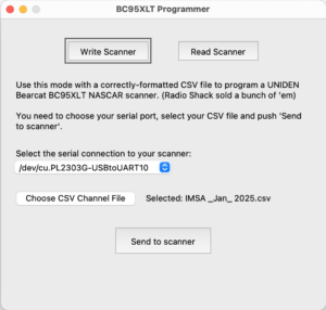 GUI of BC95XLTprog scanner software